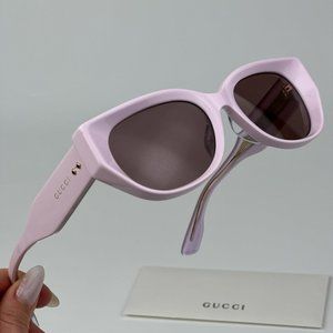 Gucci GG1532SA 004 BRAND NEW Sunglasses Pink Brown Unisex Cat Eye
